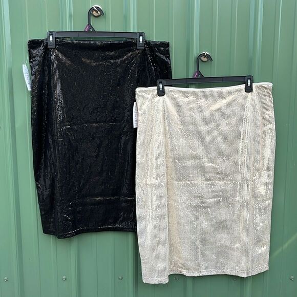 Women's Sequin Skirt with Side Slit, 2-Pack Size XXL - Picture 2 of 12